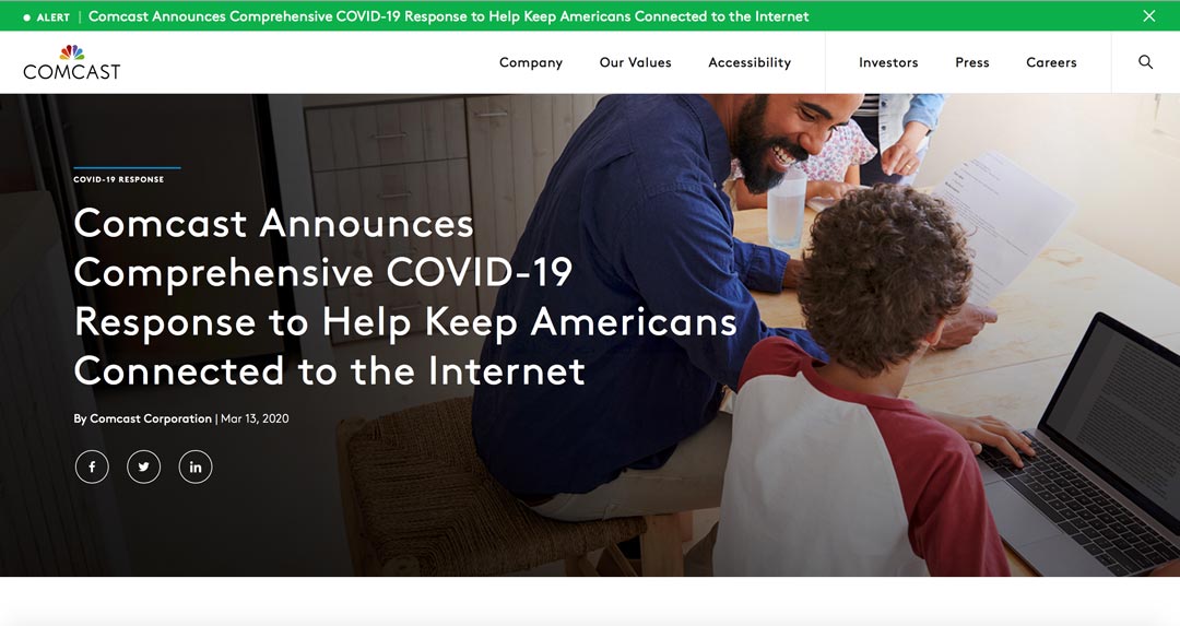 Comcast helps Americans stay connected to the Internet